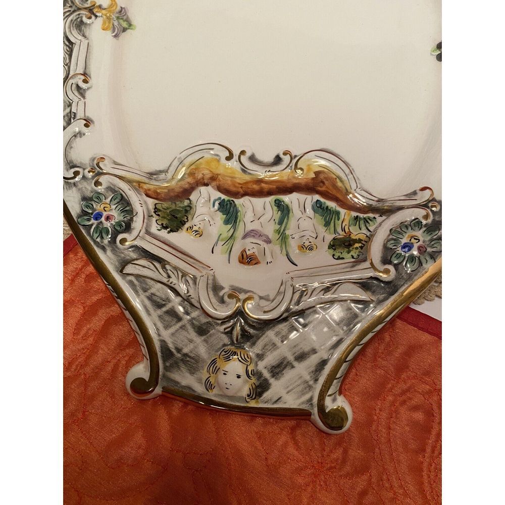 Vintage Oval Serving Platter by Pereiras Valado Portugal Underplate Hand Painted - Picture 8 of 11